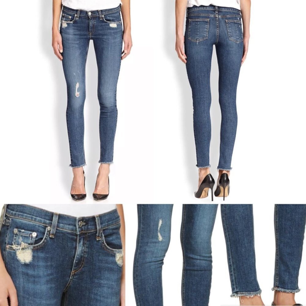 Rag & Bone Destroyed Skinny Denim Jeans in La Paz Sz 28